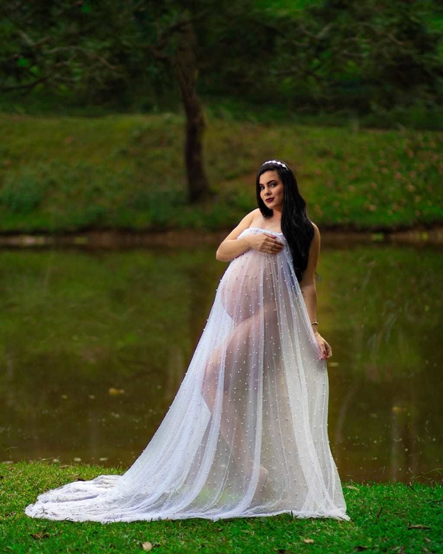 Vestido de tule para gestante store