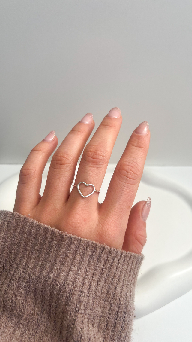 Anillos de corazón de plata hotsell