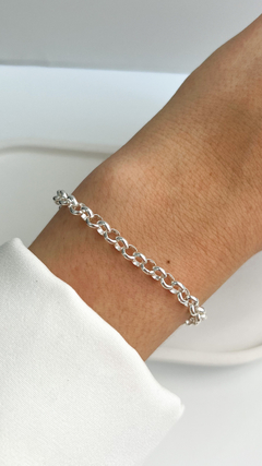 Pulsera Rolo 3mm | Acero Blanco