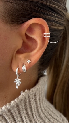 Ear cuff lineal doble | Plata 925 en internet