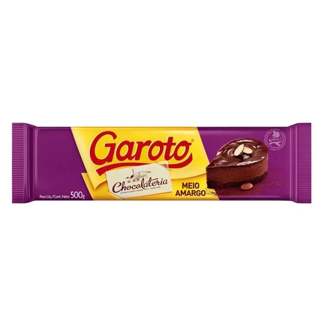 Chocolate Meio Amargo 500g - Garoto - Tete Festas