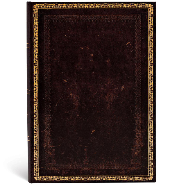 Caderno Paperblanks 18x13cm Pautado Old Leather Black Moroccan 35190