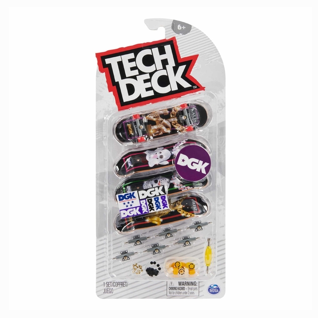 Tech Deck Kit 4 Skate de Dedo Coleção DGK 2891 Sunny Spin Master
