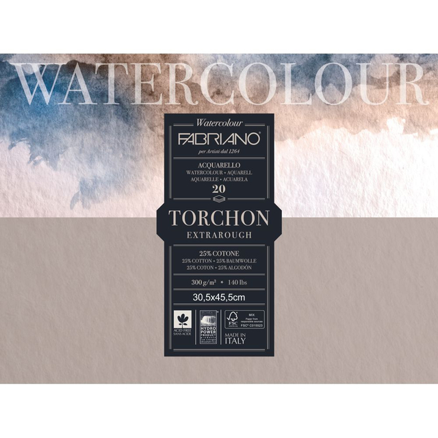 Bloco Torchon Fabriano 300g/m² 30,5X45,5cm 20Fls 19100277