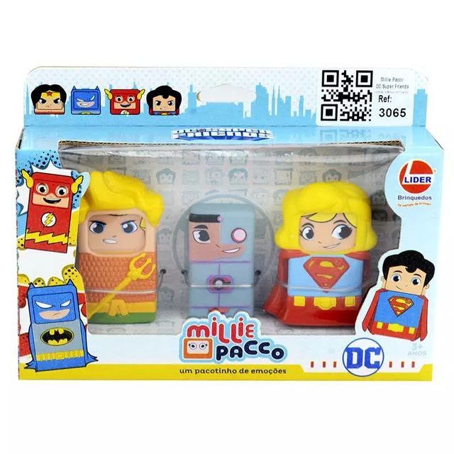 Millie Pacco Dc Super Friends Supergirl Aquaman Cyborg 3065 Lider Brinquedos