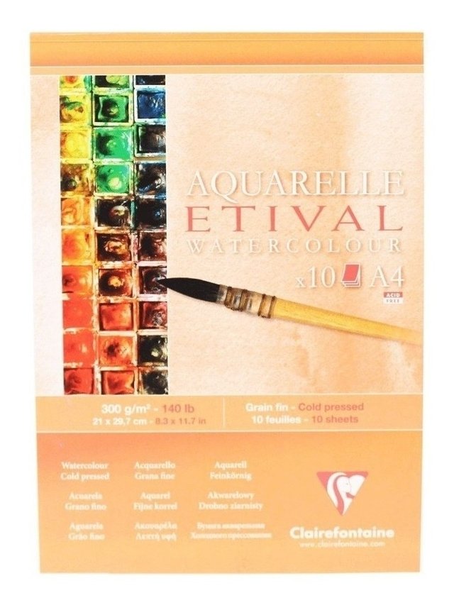 Papel Para Aquarela Clairefontaine Etival 300g/m² A4 96305