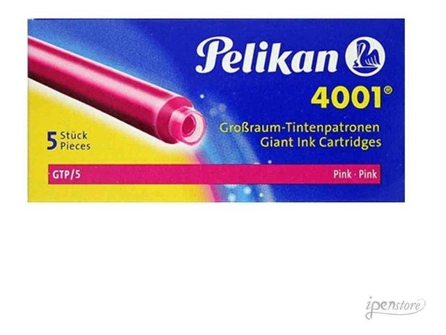 Cartucho Para Caneta Tinteiro Pelikan 4001 Gtp/5 Pink Rosa