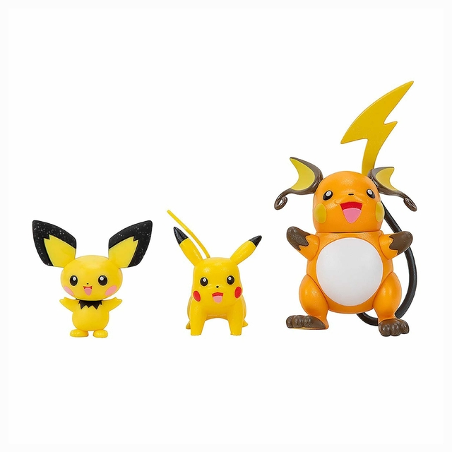 Pokemon Multipack Evolução Pichu, Pikachu e Raichu 3295 Jazwares Sunny