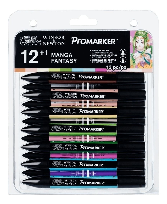 Marcador Winsor & Newton Promarker Mangá Fantasy 12 + 1