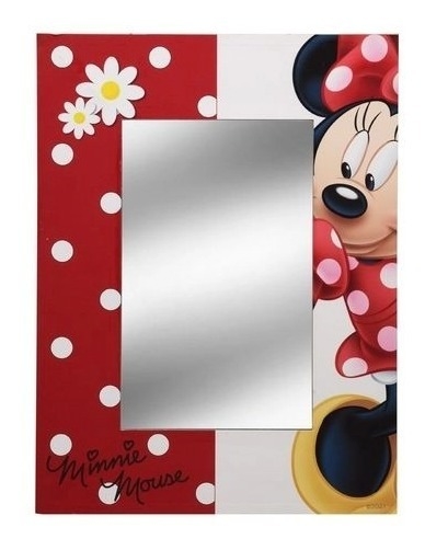 Espelho Com Moldura Minnie Mouse Disney 40 X 30 Cm 8333