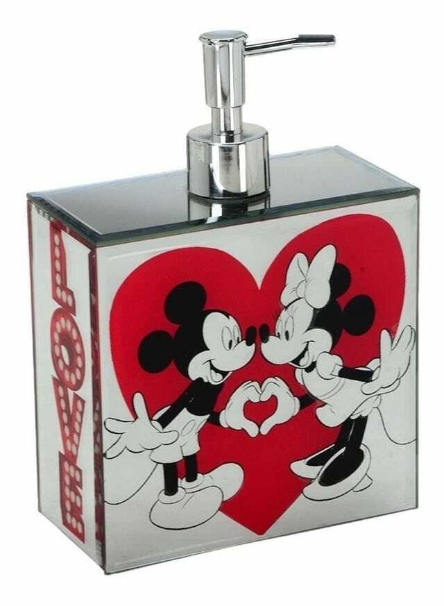 Dispenser Sabonete Mickey E Minnie Love Saboneteira Cod8347