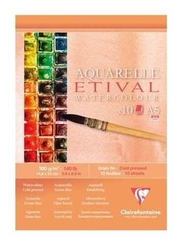 Papel Para Aquarela Clairefontaine Etival 300g/m² A5 96304