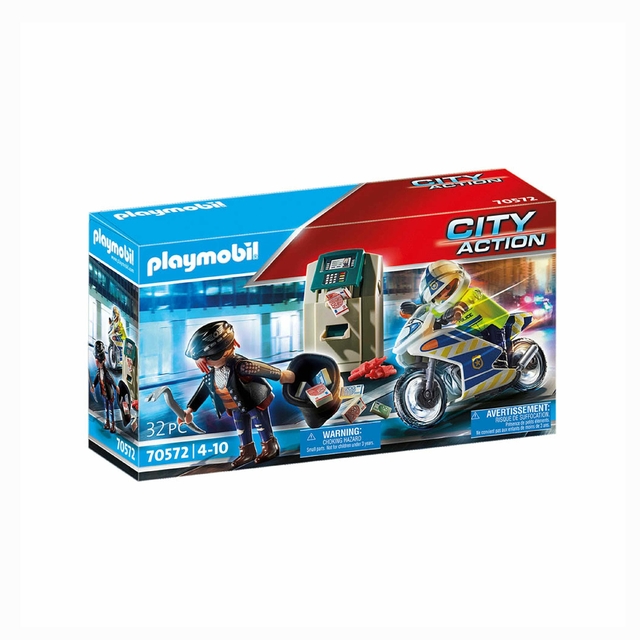 Playmobil Caixa Eletrônico Com Policial e Fugitivo City Action 70572 Sunny