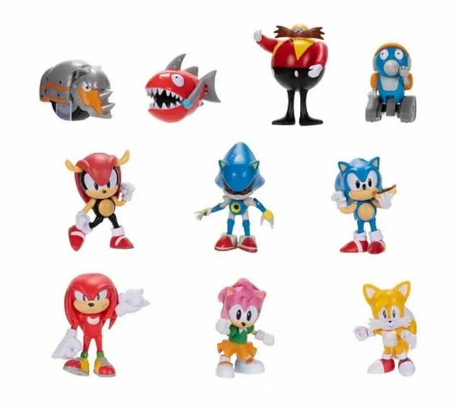 Kit 10 Bonecos Coleção Amigos e Inimigos do Sonic Sunny 4234