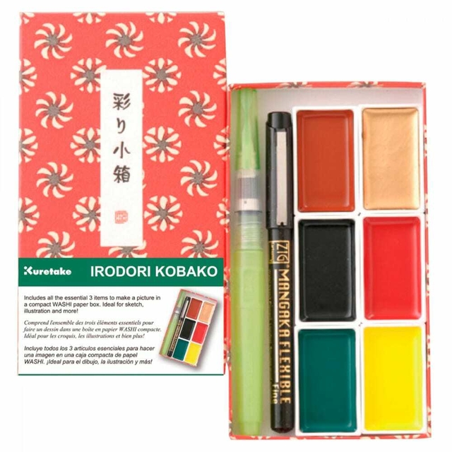 Aquarela Kuretake Gansai Tambi Irodori Kobako Red MC2311