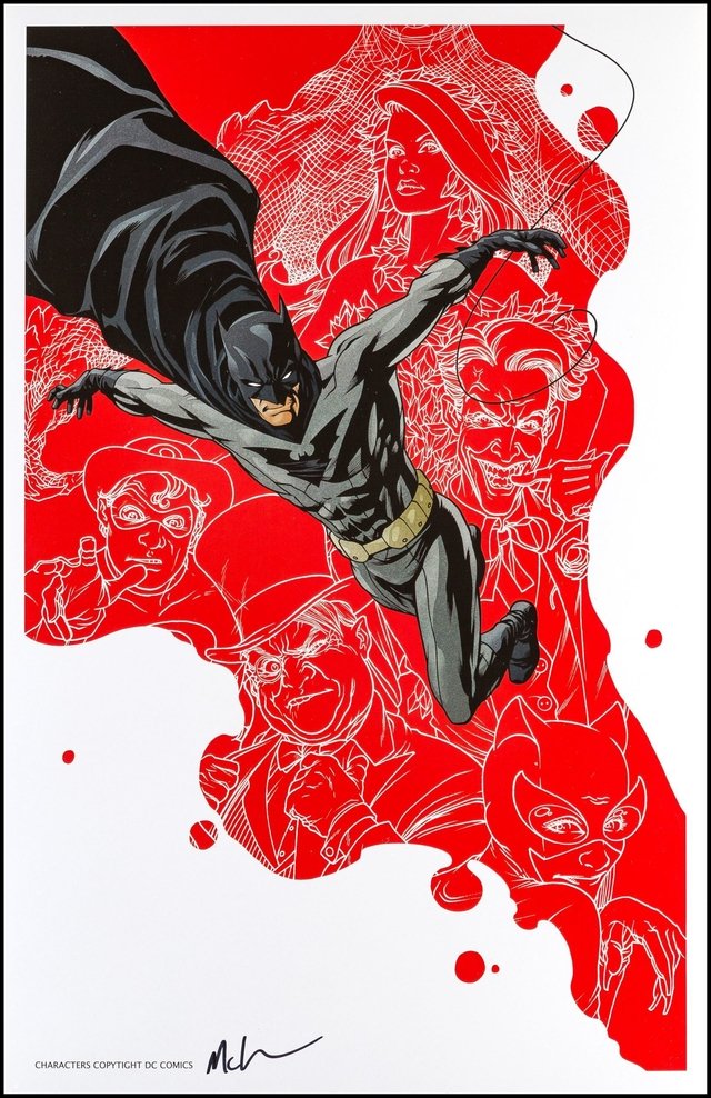 Print Batman - autografado por Mike McKone - 43,5cm x 28 cm