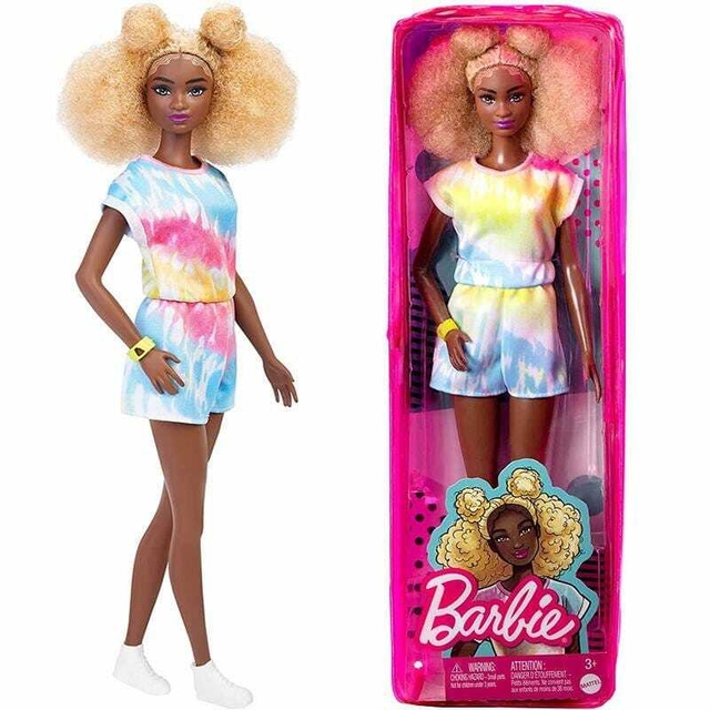 Boneca Barbie Fashionista Negra Cabelo Loiro 180 FBR37 Mattel