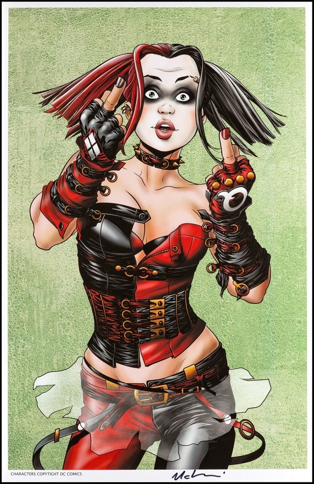 Print Harley Quinn - autografado por Mike McKone - 43,5cm x 28 cm