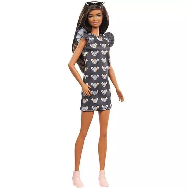 Boneca Barbie Fashionista 140 Vestido De Ratinho Mattel Fbr37