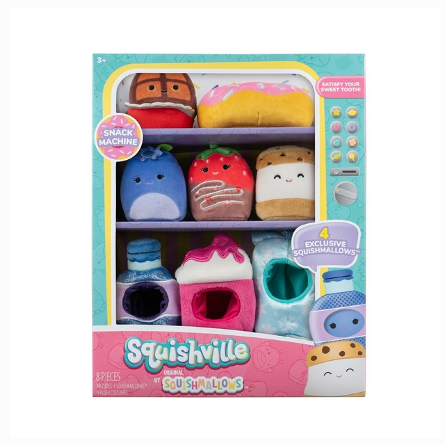 Squishville Playset Máquina De Lanches Com 4 Squishmallows 3436 Sunny