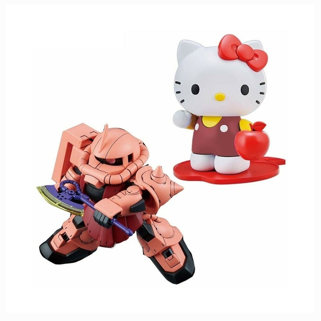 Model Kit Hello Kitty MS-06S Char s Zaku II SD Gundam Cross Silhouette Bandai