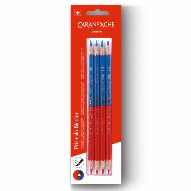 Lápis Aquarelável Caran Dache Prismalo Bicolor Kit C/4 999304