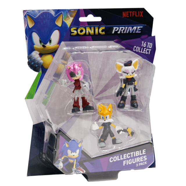 Sonic Prime Netflix Pack 3 Figuras Amy Tails Rebel 50533 Toyng