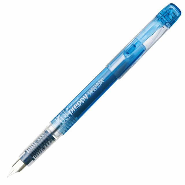 Caneta Tinteiro Platinum Preppy Japão Fountain Pen Azul Fina 03