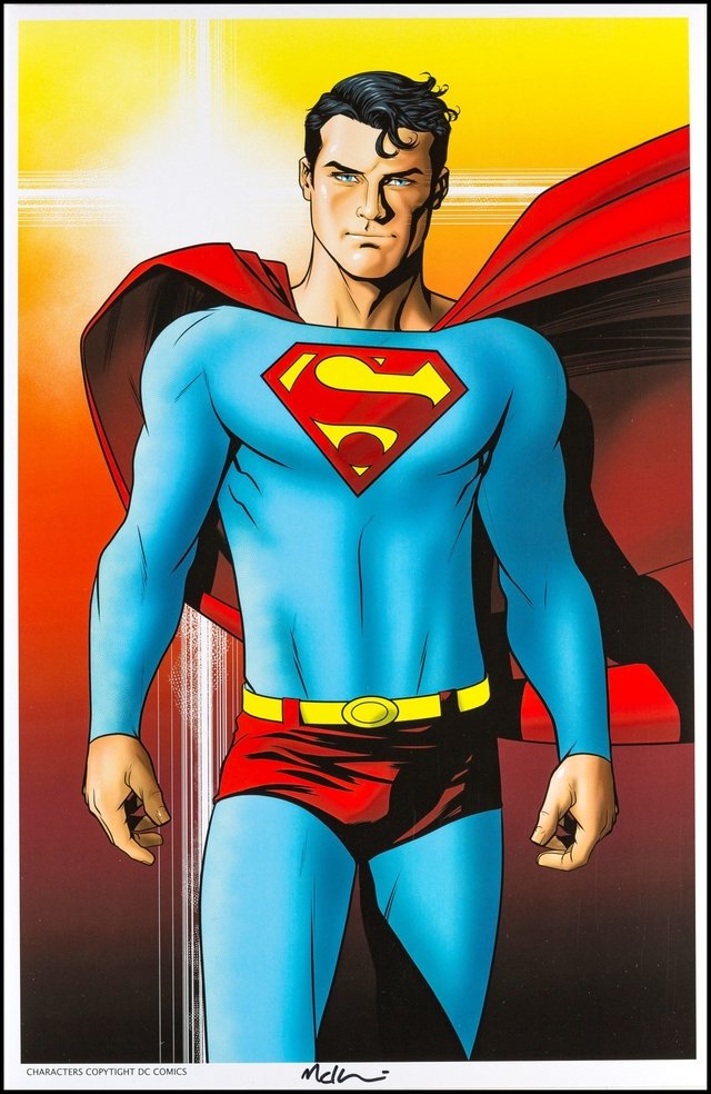 Print Superman - autografado por Mike McKone - 43,5cm x 28 cm