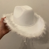 Sombrero Cowboy Blanco plumas