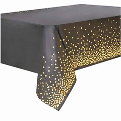 Mantel Negro Lunares Dorado metalizado