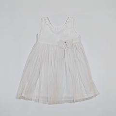 TALLE 4 AÑOS - VESTIDO S/MANGAS BLANCO TULL MOÑO- OLD BUNCH - comprar online