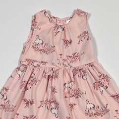 TALLE 12 MESES - VESTIDO S/MANGA ROSA CABALLOS FLORES C/BOMBACHA - CARTERS - comprar online