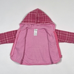 TALLE S (3/6 MESES) - CAMPERA POLAR ROSA CUADROS FORRADA EN ALGODON- CHEEKY en internet