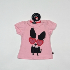 TALLE 6/9 MESES - REMERA M/CORTA ROSA PERRITO (C/ETIQUETA) - BANANA POCKET - comprar online