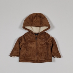 TALLE 3/6 MESES - CAMPERA GAMUZA CAMEL FORRADA EN CARDERITO - TOMMY HILFIGER