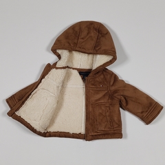 TALLE 3/6 MESES - CAMPERA GAMUZA CAMEL FORRADA EN CARDERITO - TOMMY HILFIGER en internet