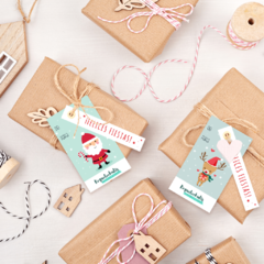 50 Etiquetas tags Navidad con tu logo emprendedor - comprar online