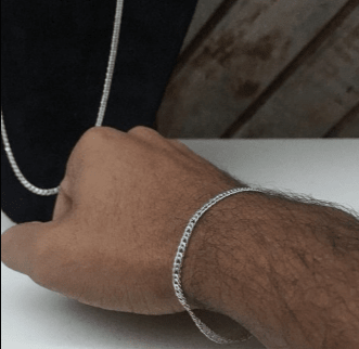 Pulseira de Prata 925 Elo Cartier 3mm