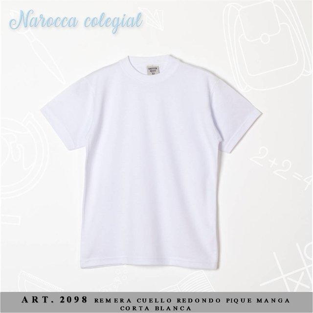REMERA DE PIQUE CUELLO REDONDO NAROCCA T. S AL XL Art. 2098