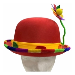 Sombrero De Payaso Circo Bombin Con Flor Colorido - comprar online