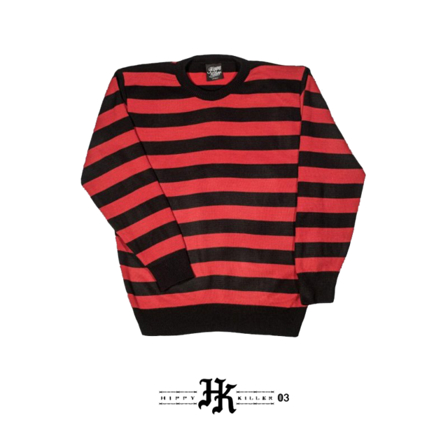 Buzo Sweater Rayado Rojo Negro Unisex KITCH TECH