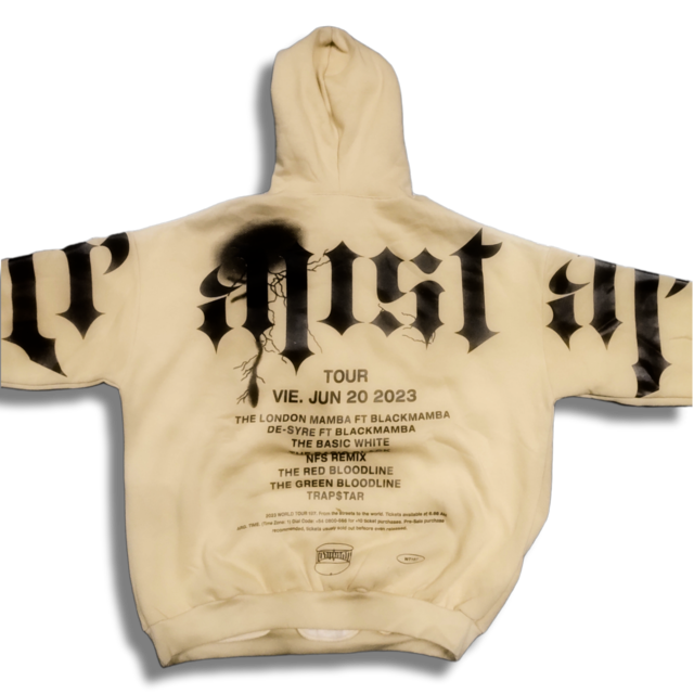 Buzo Hoodie Lookonline Beige y negro KITCH TECH
