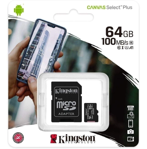 MEMORIA MICRO SD KINGSTON 64GB CLASE 10 CANVAS