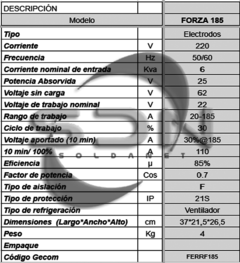 Soldadora Inverter FERROLAN FORZA 185 (2en1) - comprar online