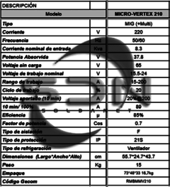 Soldadora MIG RMB MICRO-VERTEX 210 + COMBO Máscara + Flux en internet