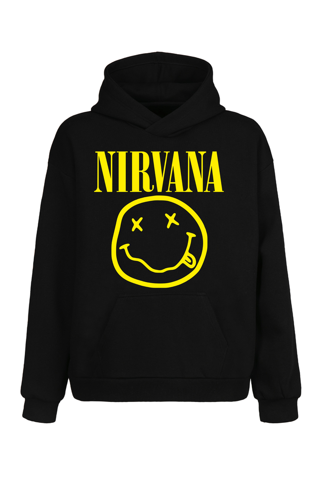 Buzo Hoodie Nirvana SMILEY FACE Negro