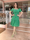 vestido midi malha laise verde bandeira moda crista