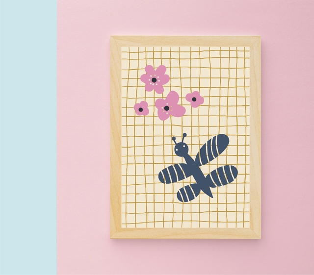 Bee happy - Xadrez colorido