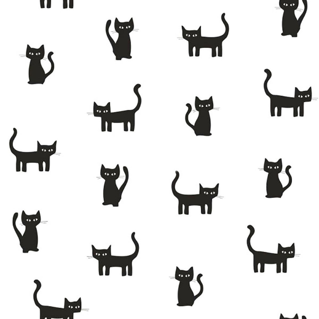 Papel de parede gatos branco e preto